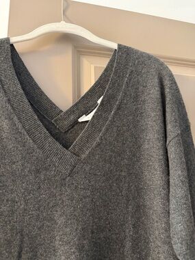 Everlane long sleeve grey 100% cashmere sweater dress